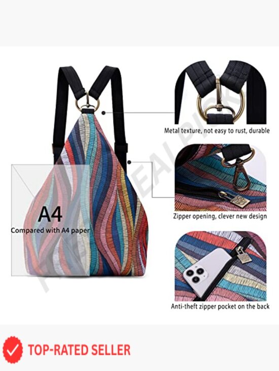 Bohemian Daypack Backpack for Women, Fashion Casual Small Backpack Purse with